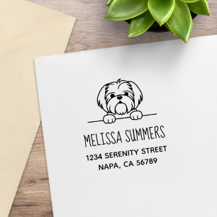 Niedlich Small Dog Shih Tzu-Adresse Gummistempel