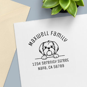 Niedlich Small Dog Shih Tzu Arch-Adresse Permastempel