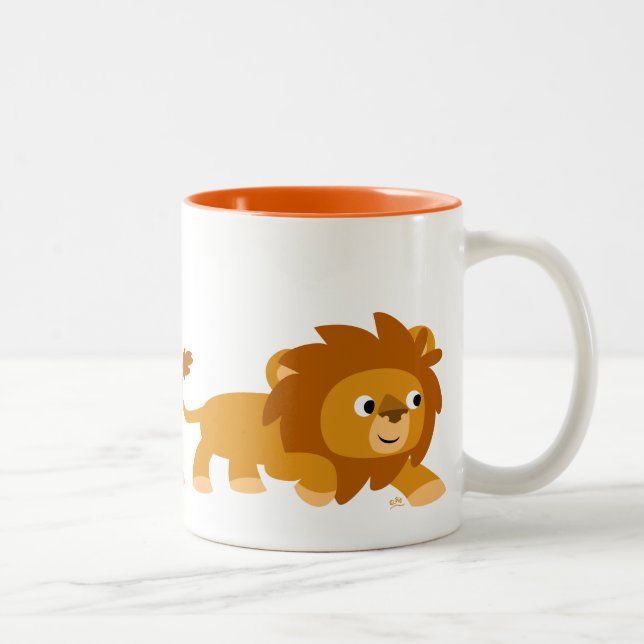 Niedlich Smart Cartoon Lion Tasse (Rechts)