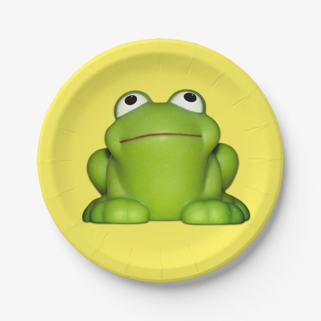 Niedlich Smiley Frog Pappteller (Vorderseite)