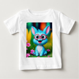 Niedlich Smiling Blue Bunny Wearing Brillen-567345 Baby T-shirt