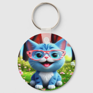 Niedlich Smiling Blue Kitten-55665 Schlüsselanhänger