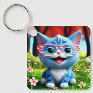 Niedlich Smiling Blue Kitten-55665 Schlüsselanhänger