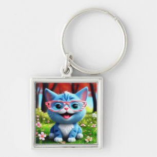 Niedlich Smiling Blue Kitten-55665 Schlüsselanhänger