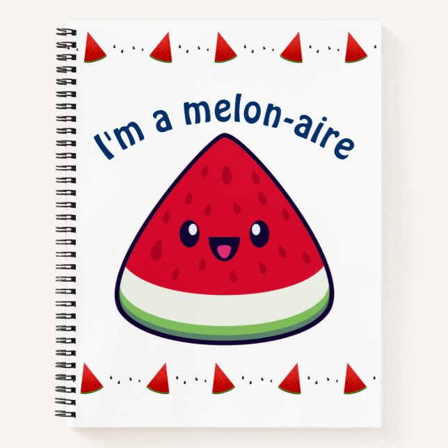 Niedlich Smiling Kawaii Watermelon Notizbuch (Vorderseite)