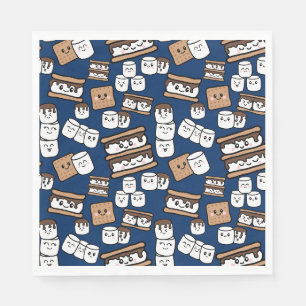 Niedlich Smores Marshmallow Illustration Serviette