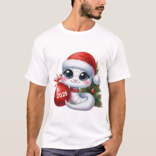 Niedlich Snake 2025 Weihnachtsdesign T - Shirt