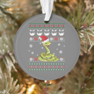 Niedlich Snake Ugly Sweater Christmas Light Pajama Ornament