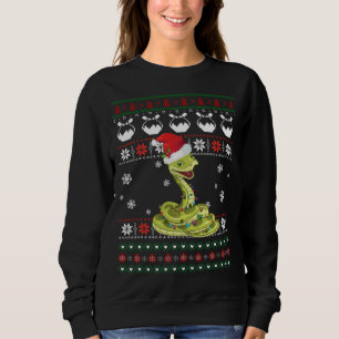 Niedlich Snake Ugly Sweater Christmas Light Pajama Sweatshirt