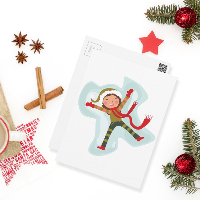 Niedlich Snow Angel Girl Postkarte (Von Creator hochgeladen)
