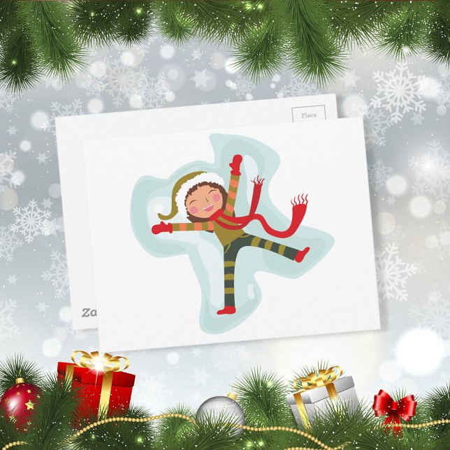 Niedlich Snow Angel Girl Postkarte (Von Creator hochgeladen)