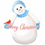 Niedlich Snow Girl Frohe Weihnachtsschmuck Fotoskulptur Ornament<br><div class="desc">Niedlicher kleiner, mädchenhafter Schneemann mit leuchtend rotem Kardinal, der auf ihrer filigranen blauen Hütte steht, ist ein schöner Weihnachtsschmuck. Der bläuliche Hut und der Schal mit Karottennase und dem großen Lächeln verleihen diesem Schneemann fröhliche Gefühle. Sie können auch die Auswahl der Schneemannsgeschenke und Ornamente genießen, die in meinem Laden erhältlich...</div>