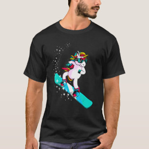 Niedlich Snowboard Unicorn Frauen Snowboarden Snow T-Shirt