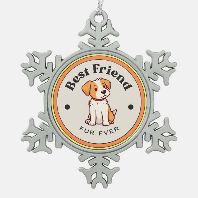 NIEDLICH! Snowflake Ornament - Bester Freund Fur a (Vorderseite)