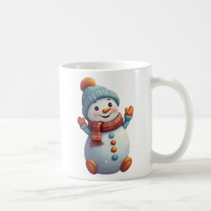 Niedlich Snowman Aquamarin Orange Winter Kaffeepau Kaffeetasse