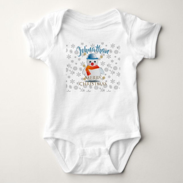 Niedlich Snowman Baby Strampler (Vorderseite)