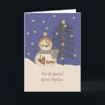 Niedlich Snowman Christmas Great Nephew Feiertagskarte<br><div class="desc">karte</div>