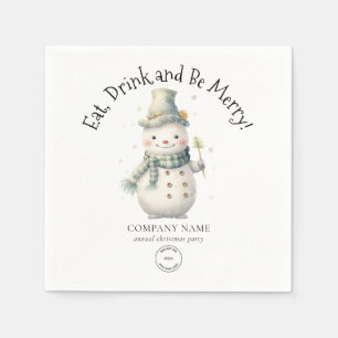 Niedlich Snowman Company Logo Weihnachts-Party Serviette