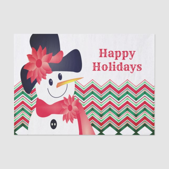Niedlich Snowman Designed Seidenpapier (Vorderseite)