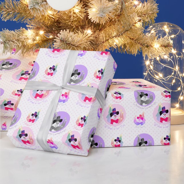 Niedlich Snowman Designer Star Gemustert Geschenkpapier (Feiertage)