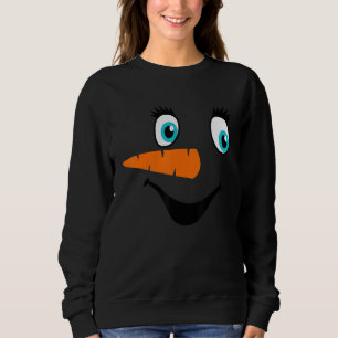 Niedlich Snowman Face Carrot Nose Christmas Pajama Sweatshirt
