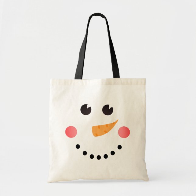 Niedlich Snowman Face Tragetasche (Vorne)