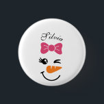 Niedlich Snowman Face Weihnachten Button<br><div class="desc">Niedlicher Snowman-Weihnachtsknopf</div>