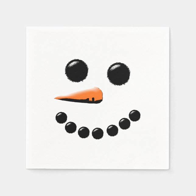 Niedlich Snowman Face Winterurlaub Snowmen Weihnac Serviette (Vorderseite)