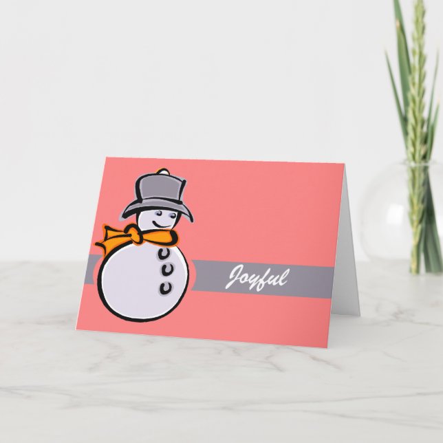 Niedlich Snowman Feiertagskarte (Vorderseite)