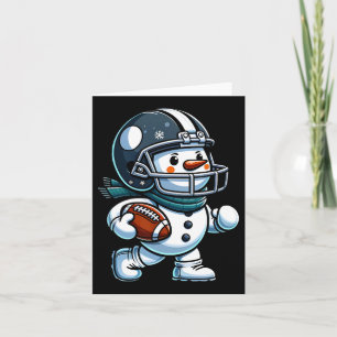 Niedlich Snowman Football Player Football Christma Karte