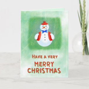 Niedlich Snowman Frohe Weihnachten Karte