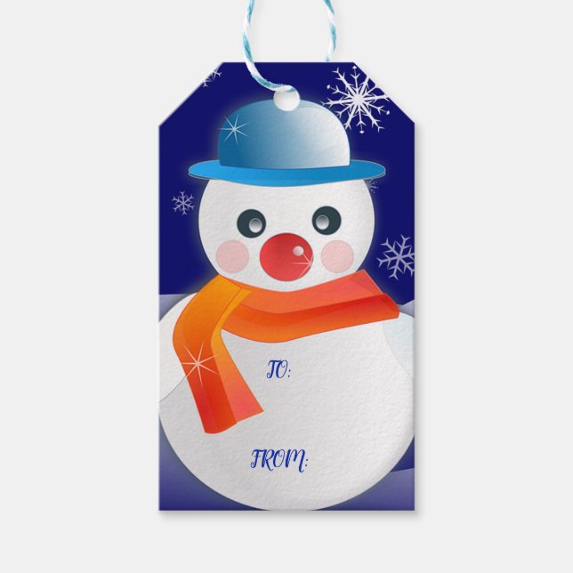 Niedlich Snowman Geschenkanhänger (Vorderseite)