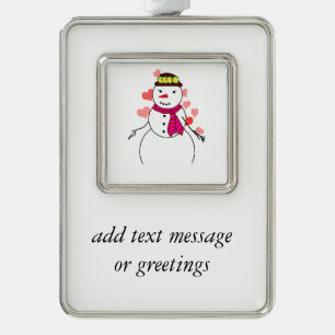Niedlich Snowman (Girl) - Little Kokett Sweetheart Rahmen-Ornament Silber