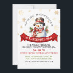 Niedlich Snowman Gold Snowflakes Weihnachts-Party Einladung<br><div class="desc">Niedlich Snowman Gold Snowflakes Weihnachten Party Einladung.</div>