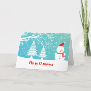 Niedlich Snowman Hand schrieb frohe Weihnachten