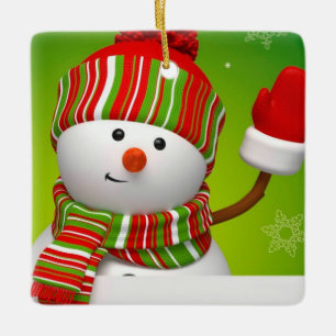 Niedlich Snowman Keramik Ornament