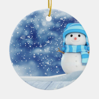 Niedlich Snowman Keramik Ornament