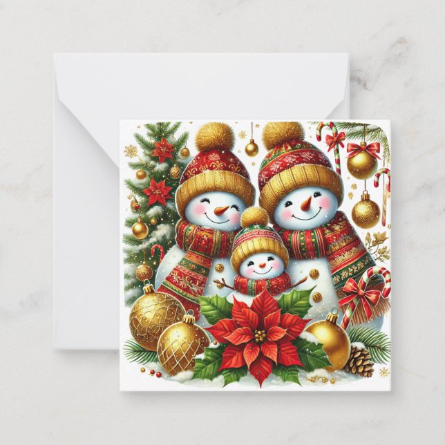 Niedlich Snowman Mitteilungskarte (Vorderseite)