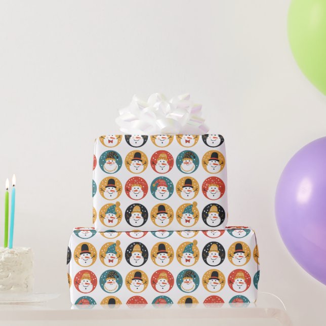Niedlich Snowman Pattern Weihnachten Geschenkpapier (Partygeschenke)