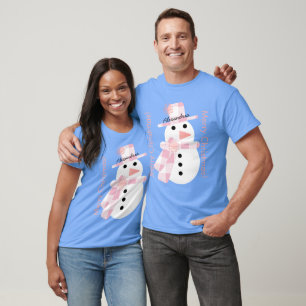 Niedlich Snowman Personalisiert Weihnachten T-Shirt