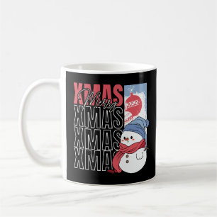 Niedlich Snowman Retro Weihnachten Kaffeetasse