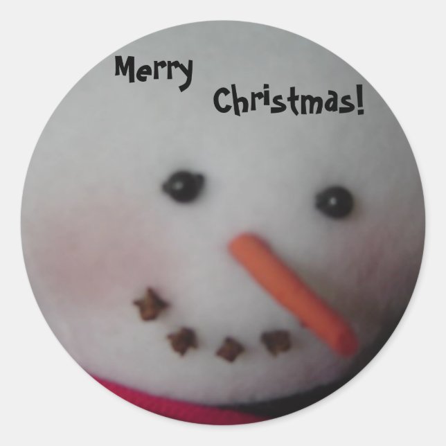 Niedlich Snowman Runder Aufkleber (Vorderseite)