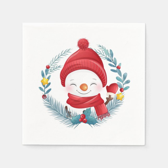 Niedlich Snowman Serviette (Vorderseite)