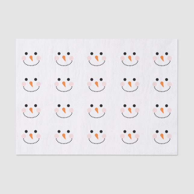 Niedlich Snowman sieht sich einem einfachen Muster Seidenpapier (Vorderseite)