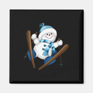 Niedlich Snowman Snowboarden Snowboarder Weihnacht Magnet