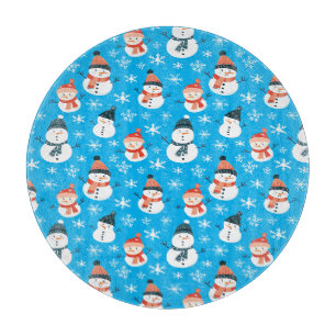 Niedlich Snowman Snowflake Seamless Patterns Weihn Schneidebrett