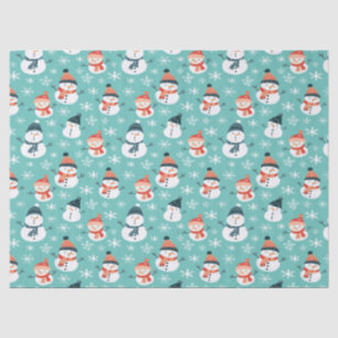 Niedlich Snowman Snowflake Seamless Patterns Weihn Seidenpapier