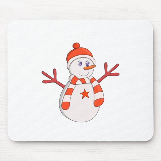 Niedlich Snowman Star Mousepad (Vorne)
