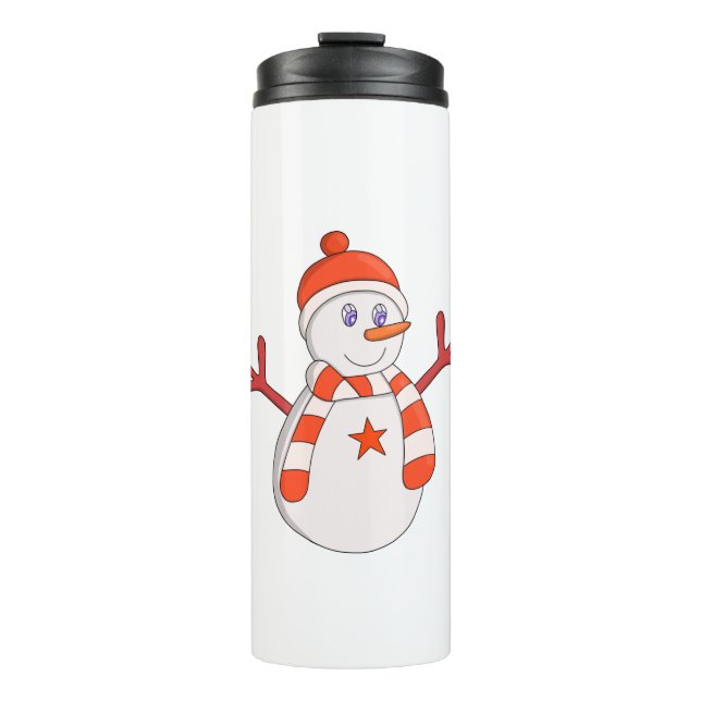 Niedlich Snowman Star Thermosbecher (Vorderseite)