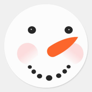 Niedlich Snowman Weihnachten Runder Aufkleber